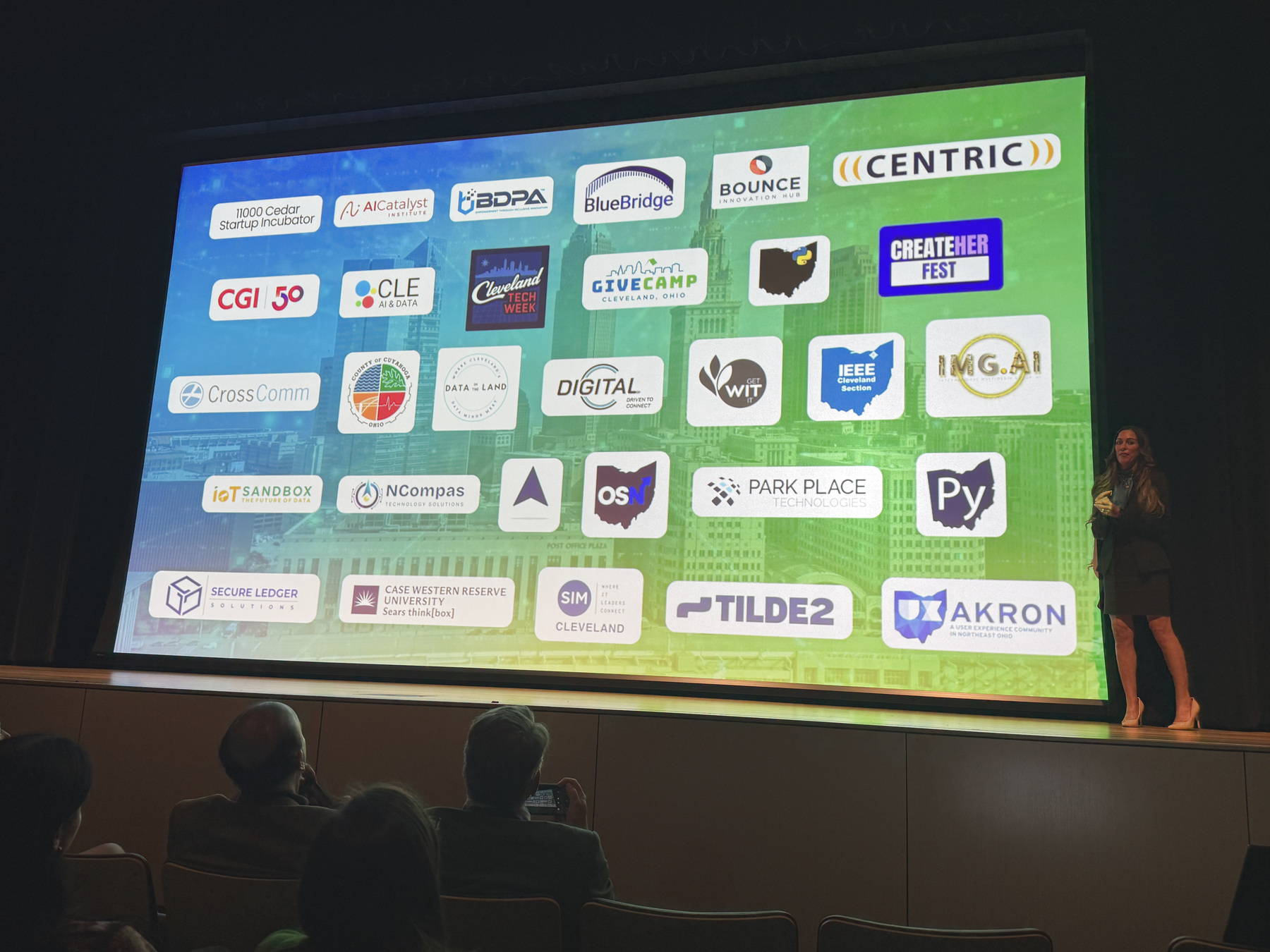 Event screen showing Secure Ledger Solutions among Best of Tech 2026 finalists
