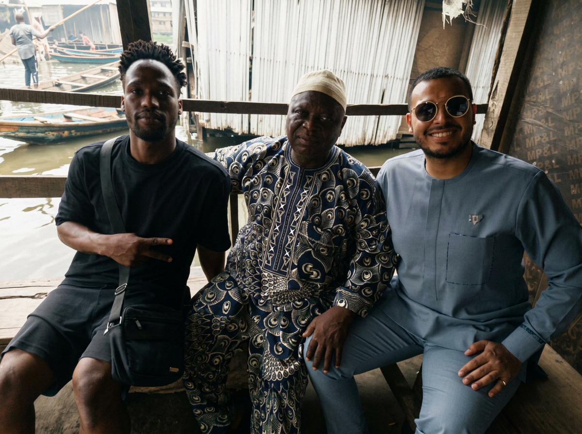 Zoaib Ali with local community members during a visit in Africa